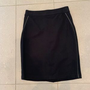Talbots Black 2P skirt with Leather accent